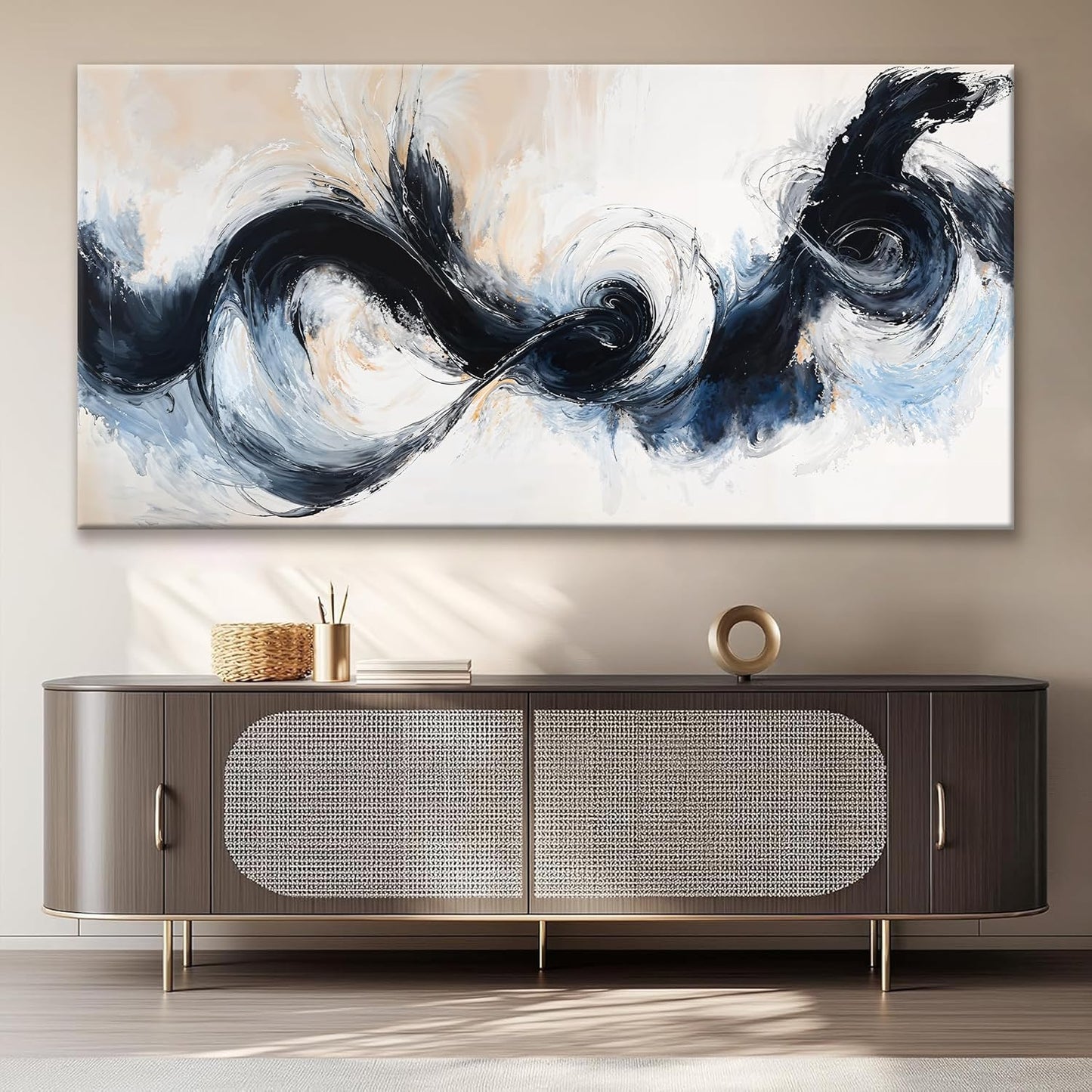 Suconvng Large Black And White Abstract Wall Art For Living Room Canvas Art Wall Decor Graffiti Abstract Wall Decor Print Picture For Bedroom Kitchen Office Home Wall Decoration 29 X 58 Inch