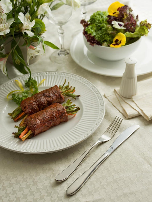 Matte Silverware Set, 18/10 Stainless Steel Satin Flatware, Modern Brushed Finish Cutlery, Dishwasher Safe & Durable, Built to Last (60-Piece, Marettimo)