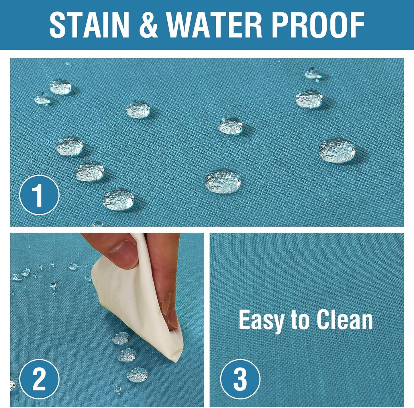 H.VERSAILTEX Linen Textured Table Cloths 60 x 104 Inch Premium Solid Tablecloth Spill-Proof Waterproof Table Cover for Dining Buffet Feature Extra Soft and Thick Fabric Wrinkle Free, Teal