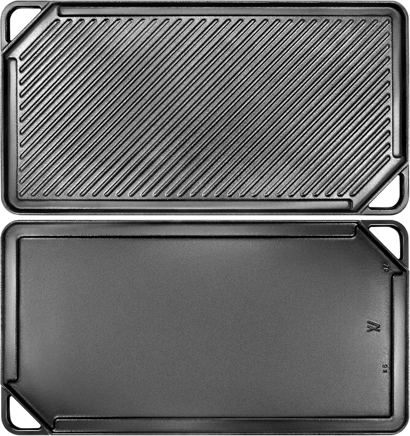 GGC Cast Iron Griddle for Gas Stove, Reversible Griddle for Gas Grills, 20 x 10 Flat and Ribbed Griddle Plate for Outdoor and Indoor Cooking
