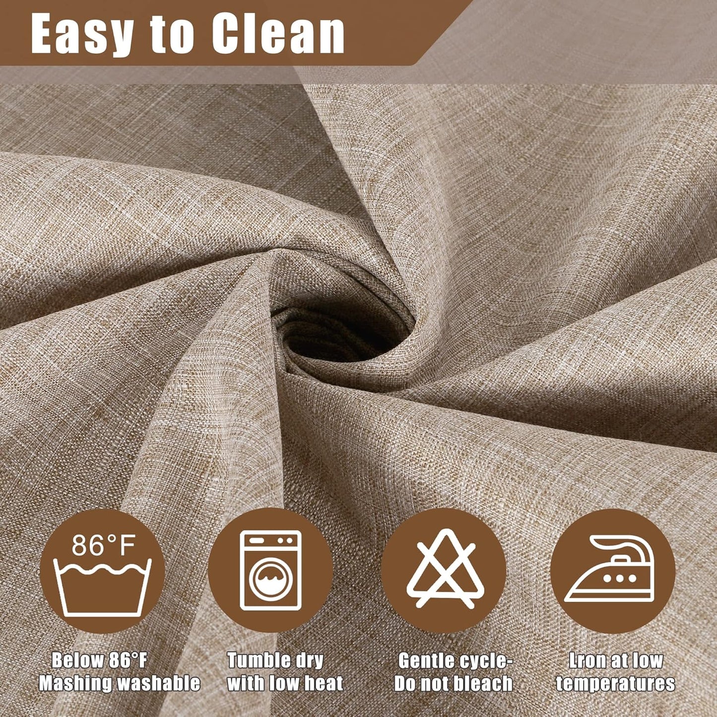 Fitable Faux Linen Tablecloth Square Wrinkle Resistant Fabric Neutral Table Cloth, Indoor Outdoor Table Cover for Kitchen Dining, Birthday Party, Farmhouse (Nature, 54 x 54 Inch)