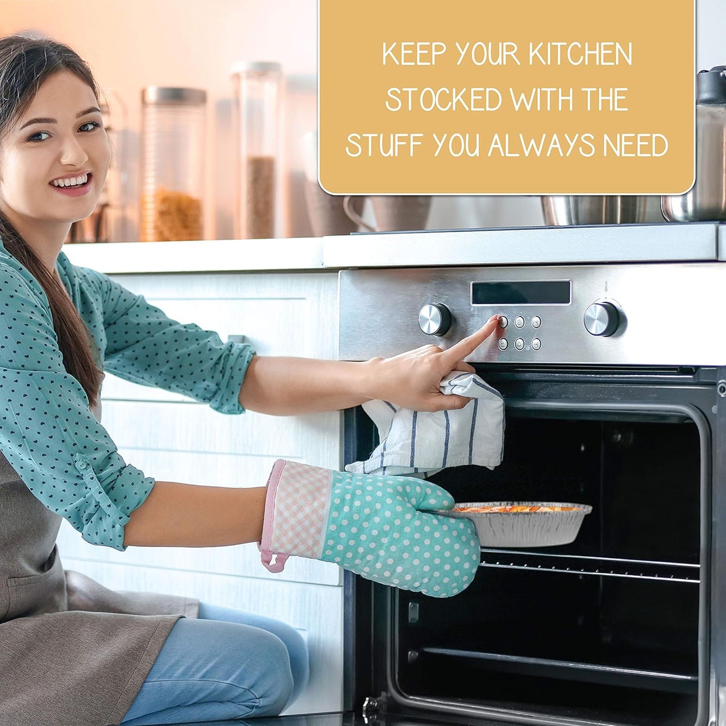 PLASTICPRO 7'' Inch Round Tin Foil Pans Disposable Aluminum, Freezer & Oven Safe - For Baking, Cooking, Storage, Roasting, & Reheating, Pack of 50