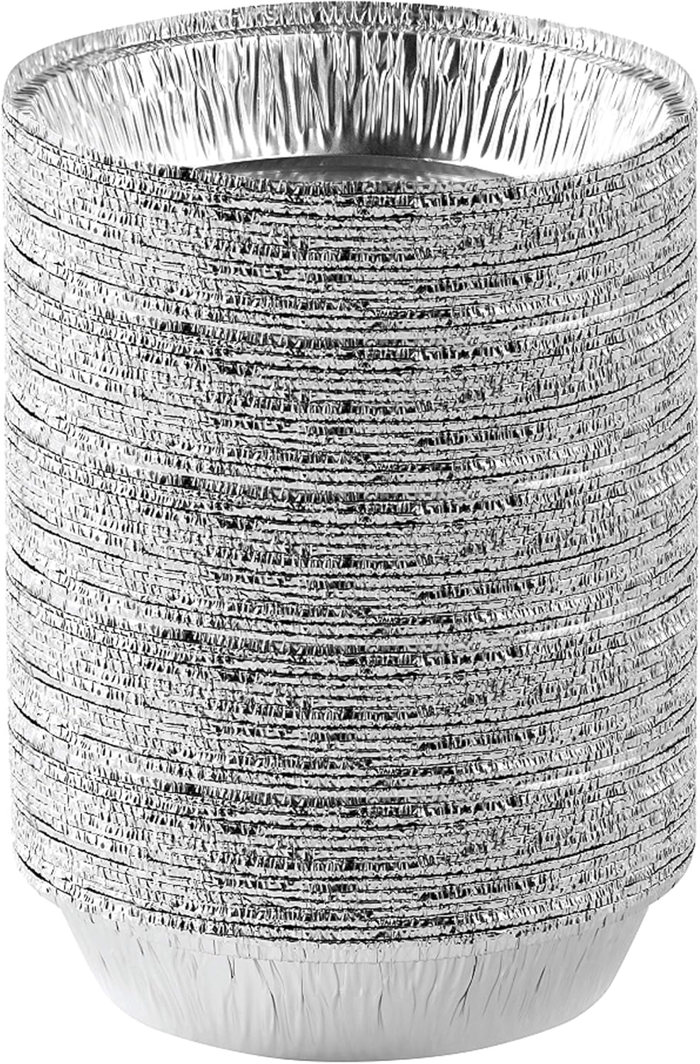 PLASTICPRO 7'' Inch Round Tin Foil Pans Disposable Aluminum, Freezer & Oven Safe - For Baking, Cooking, Storage, Roasting, & Reheating, Pack of 100