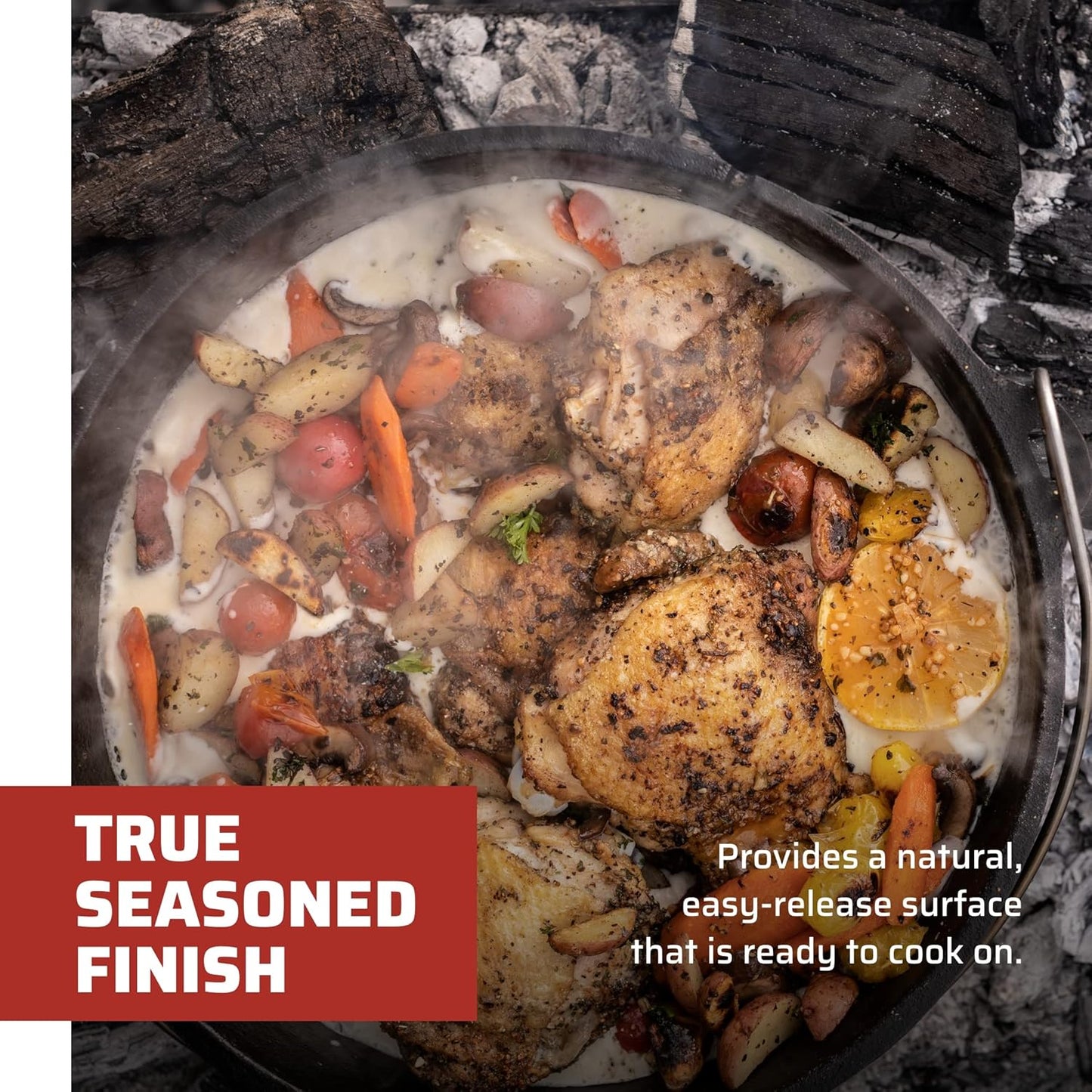 Camp Chef DO-12 Pre Seasoned Cast Iron Dutch Oven, Black