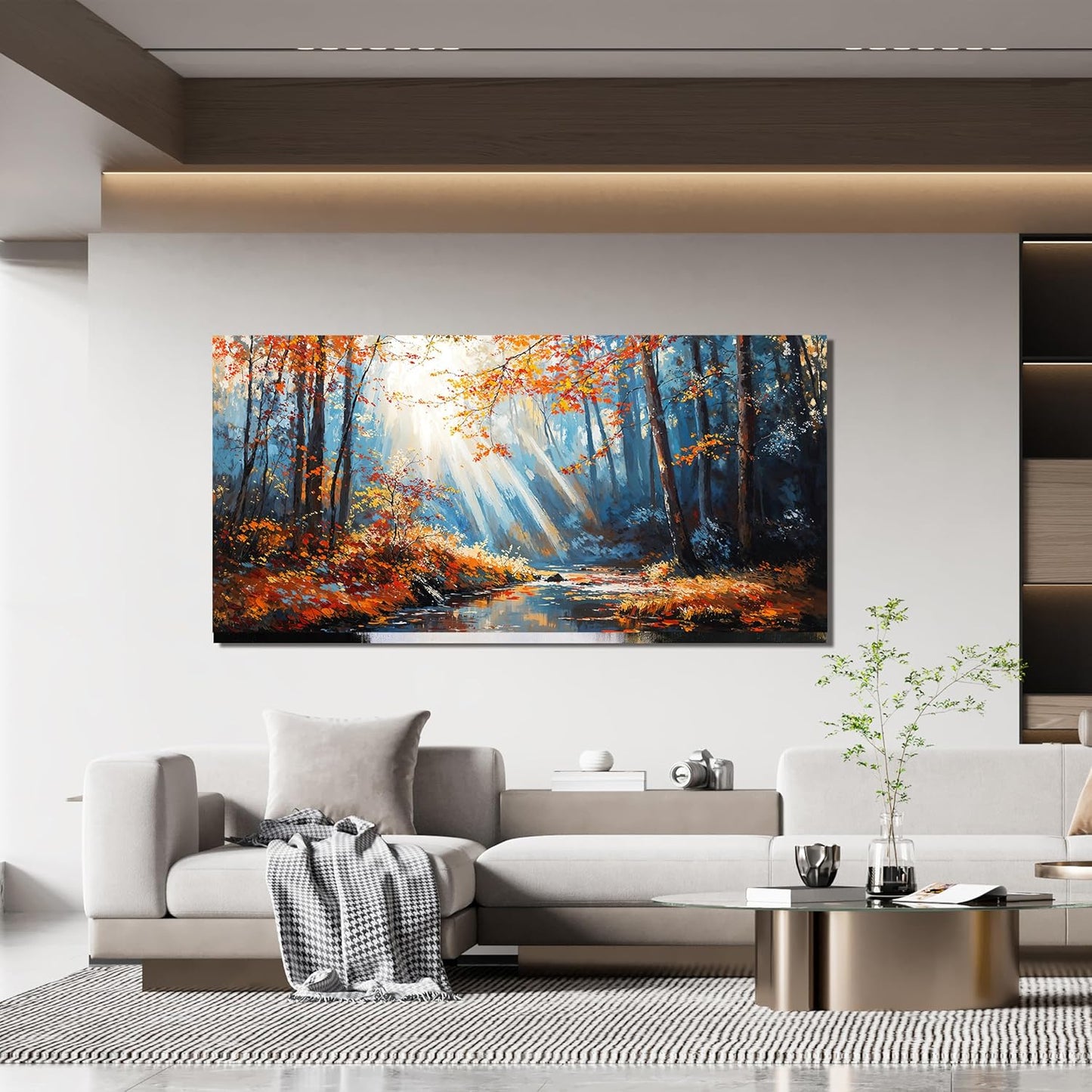 TAIJXAGSG Canvas Wall Art Decor Modern Botanical Wall Art Prints Art Work For Wall Decor Forest Wall Art Pictures For Living Room Nature Landscape Wall Art Decorations Bedroom Office Decor 20"X 40"