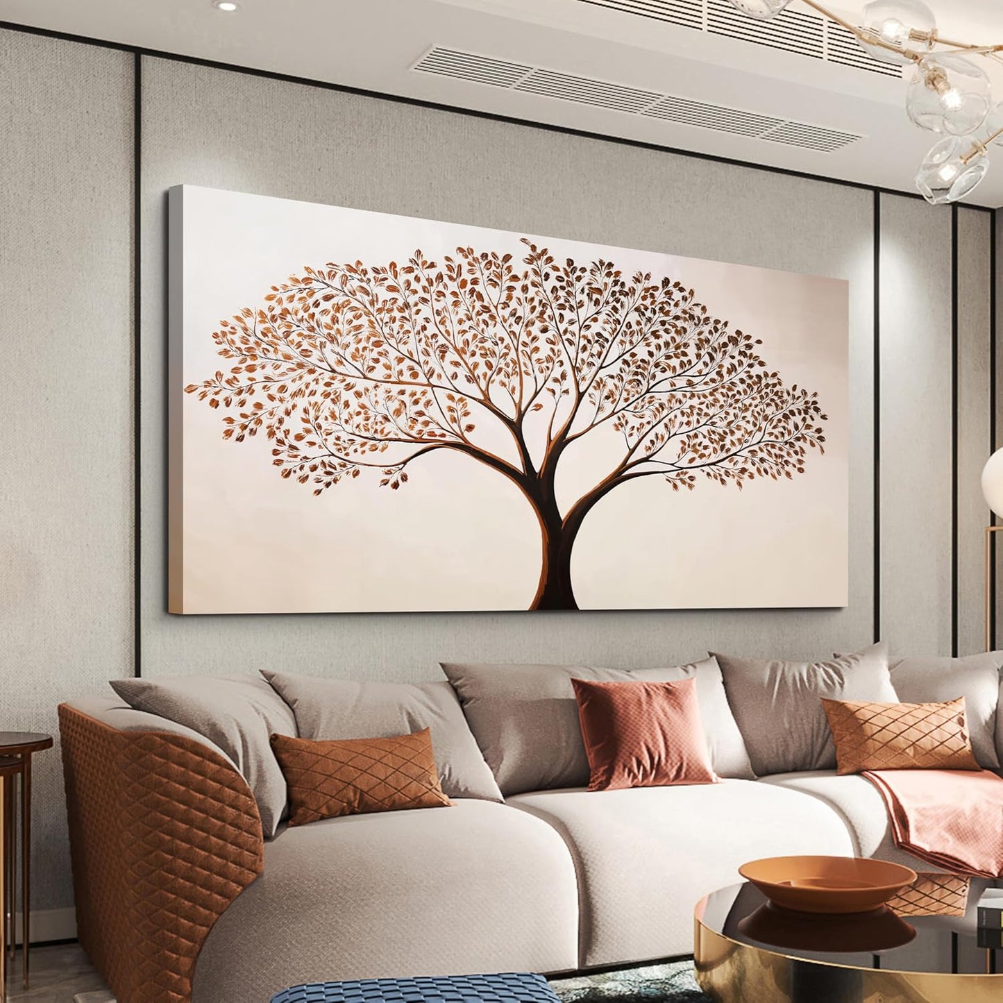 Canvas Art Wall Decor Modern Tree of Life Wall Art Prints Minimalist Botanical Wall Art Decorations Wall Art Pictures for Living Room Browm Artwork for Walls Bedroom Office Decor Aesthetic 20" X 40"