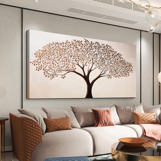 Canvas Art Wall Decor Modern Tree of Life Wall Art Prints Minimalist Botanical Wall Art Decorations Wall Art Pictures for Living Room Browm Artwork for Walls Bedroom Office Decor Aesthetic 20" X 40"
