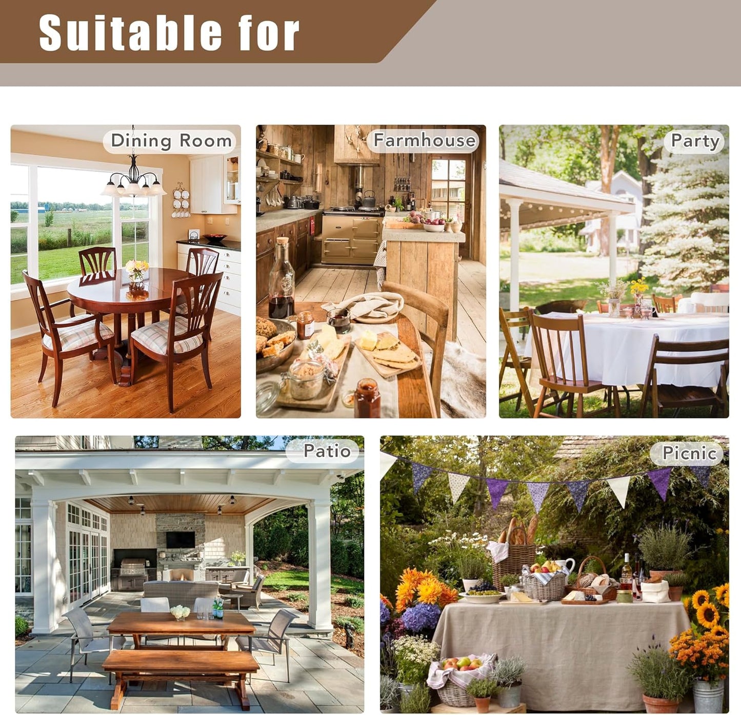 Fitable Faux Linen Christmas Tablecloths 2 Pack, Burlap Textured Table Cloth Rectangle, Decorative Table Covers for Winter Holiday Kitchen Dining Party Farmhouse (Hunter Green, 60 x 102 Inch)