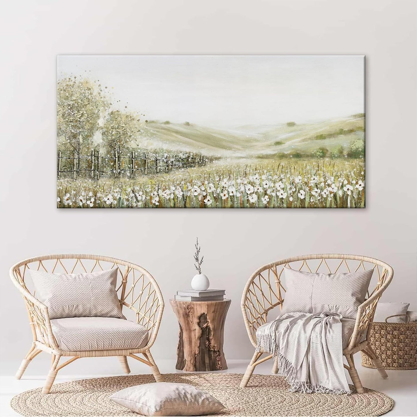 QSQ Canvas Wall Art Decor - Natural Paintings Modern Landscape Wall Decorations - Living Room, Bedroom, Kitchen, Office - 24"48"