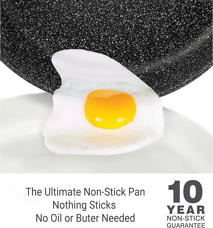 Zyliss Cook Ultimate Nonstick 2-Piece Fry Pan Value Set - Ceramic Frying Pan - Non-Stick & Induction Frying Pan - Dishwasher and Metal Utensil Safe Cooking Pan - 8 inches and 11 inches