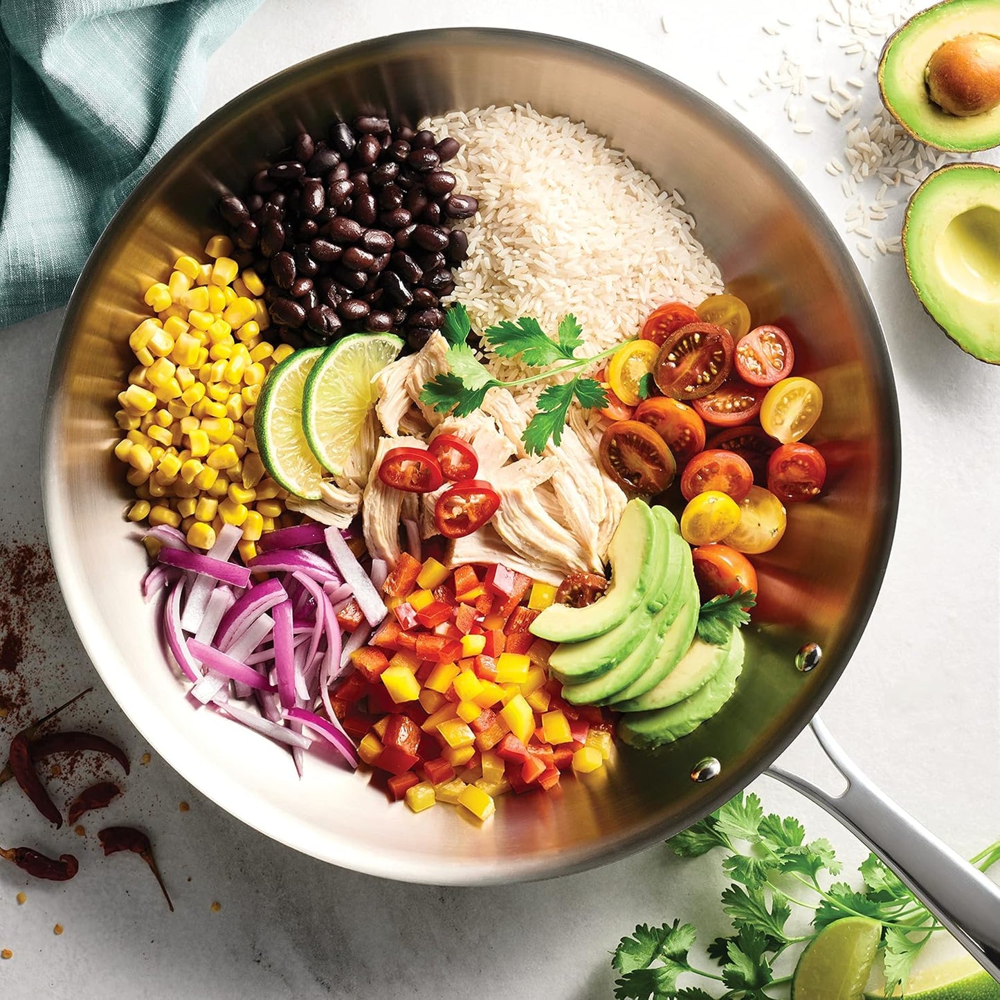 Tramontina Signature Tri-Ply Clad Stainless Steel 12-Inch Large Frying Pan, Induction-Ready Skillet, Dishwasher-Safe, NSF-Certified, Made in Brazil