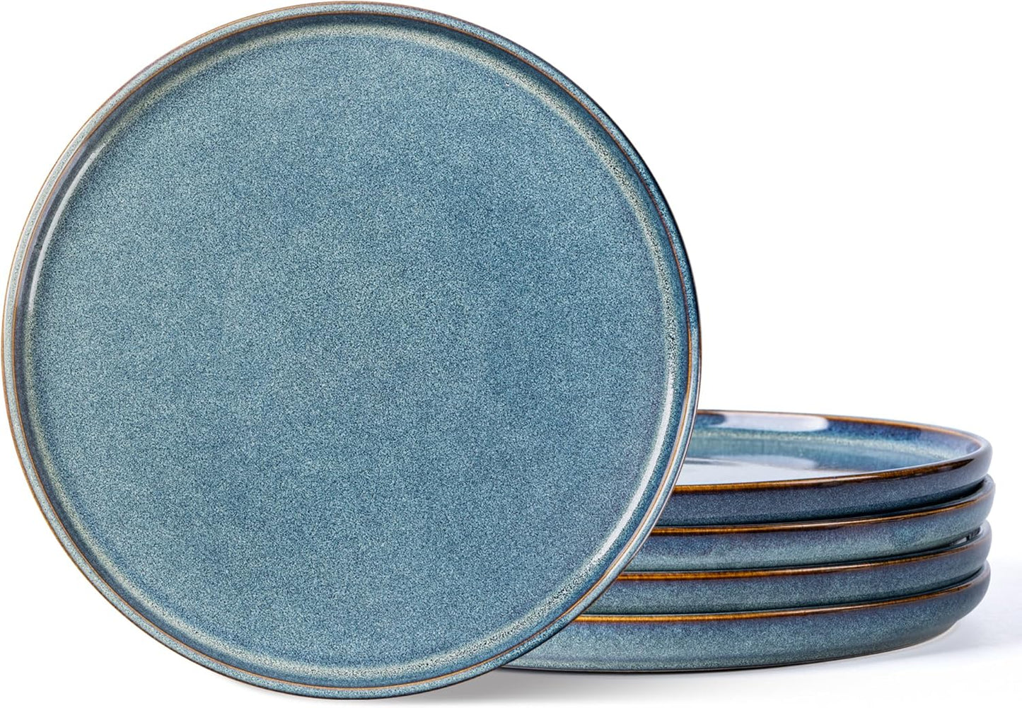 AmorArc Dinner Plates Set of 6, 10.5 Inch Reactive Glaze Ceramic Plates Set, Microwave, Dishwasher Safe, Scratch Resistant, Modern Large Dinnerware Dishes Set Kitchen Stoneware Plates