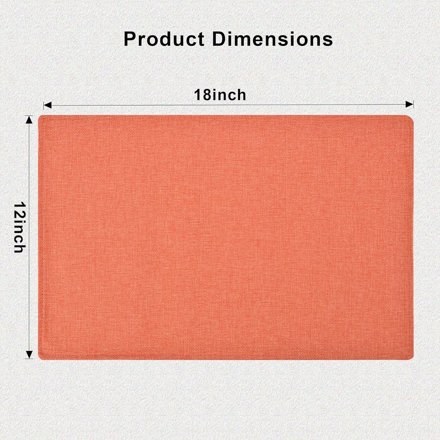 SLKQG Thanksgiving Linen-Look Placemats Set of 8 - Heat Resistant & Machine Washable Table Mats for Holiday Dining, Double-Layered Fabric for Family Gatherings - Indoor Outdoor Use (8, Orange)