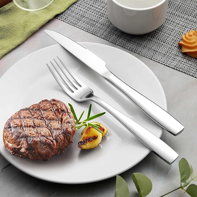 Onader 40 Piece Heavy Duty Silverware Set, Stainless Steel Flatware Cutlery Set for 8