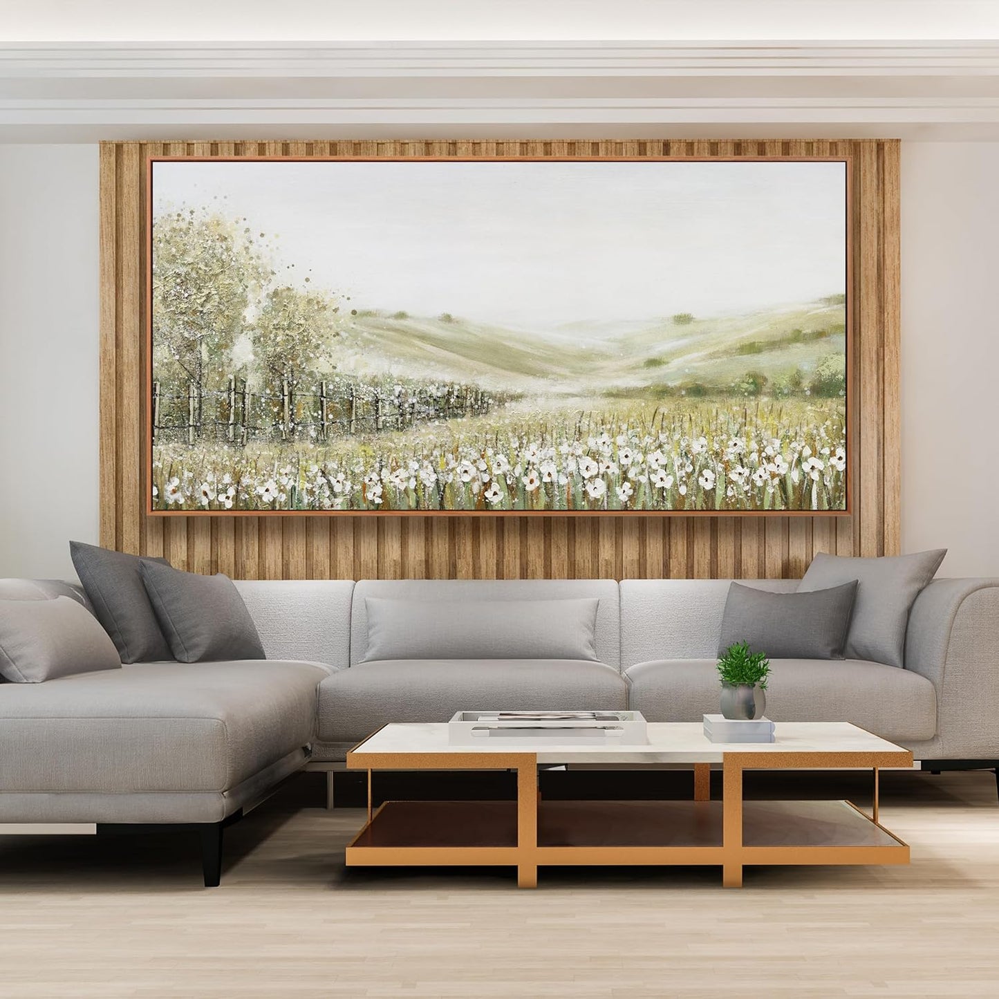 Framed Canvas Wall Art Decor Natural Wall Decorations Home Decor Wall Art Prints Mountain Wilderness Landscape Large Size Artwork for Living Room Bedroom Kitchen Office Decor 29"×58"