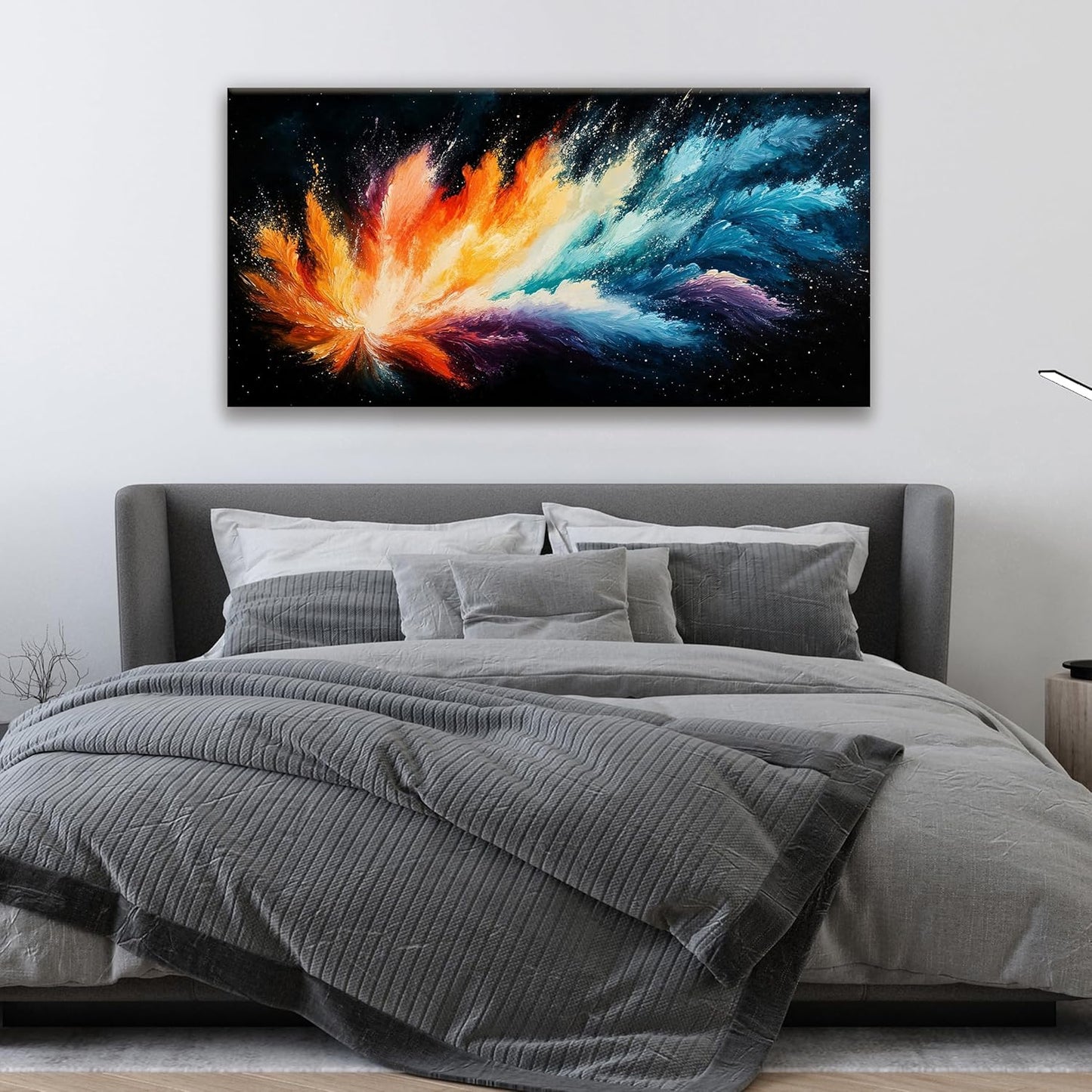 Tsomzxng Canvas Wall Art Decor Artwork Modern Paintings Abstract Wall Decor Maximalist Colorful Abstract Wall Art Prints Picture For Bedroom Kitchen Office Artwork Home Wall Decoration 20" × 40"