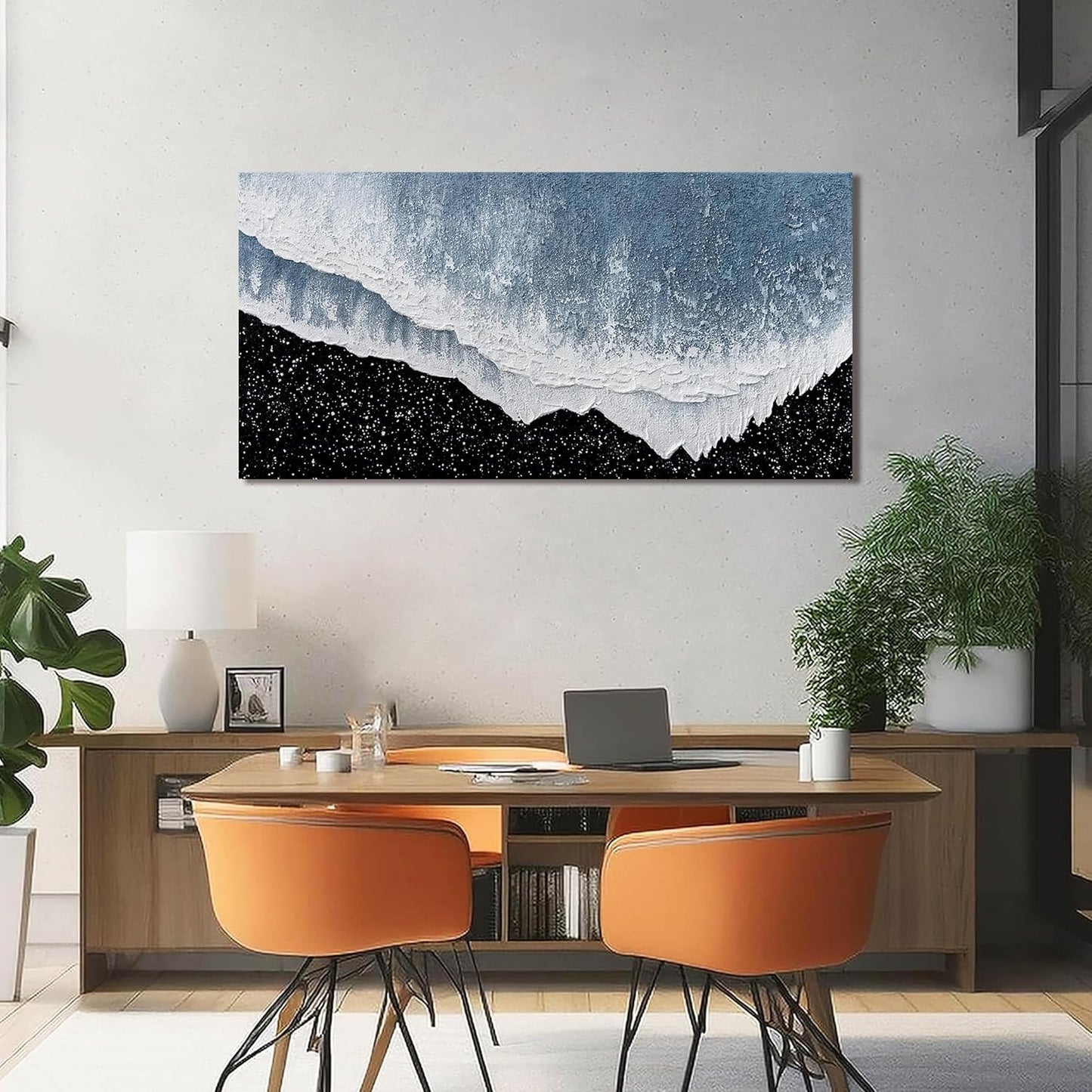 Canvas Wall Art Decor Modern Large Wall Art For Living Room Blue Beach Wall Art Prints Black and White Wall Art Decor Wall Pictures Canvas Art Work For Bedroom Office Kitchen Wall Decor 20"x40"
