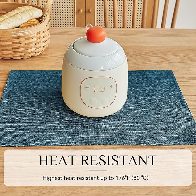 Softalker Faux Linen Placemats Set of 12-12 x 18 Inch, Heat Resistant Double Layered Durable Burlap Farmhouse Place Mats, Non-Slip Washable Rustic Table Mats for Dining, Kitchen, Party（Teal