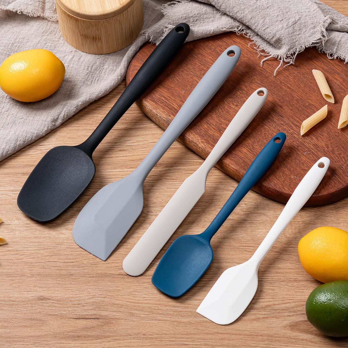 Silicone Spatula Set, 5 Piece Food Grade Rubber Spatulas for Baking, Cooking, and Mixing High Heat Resistant Non Stick Dishwasher Safe BPA-Free (Multicolor2)