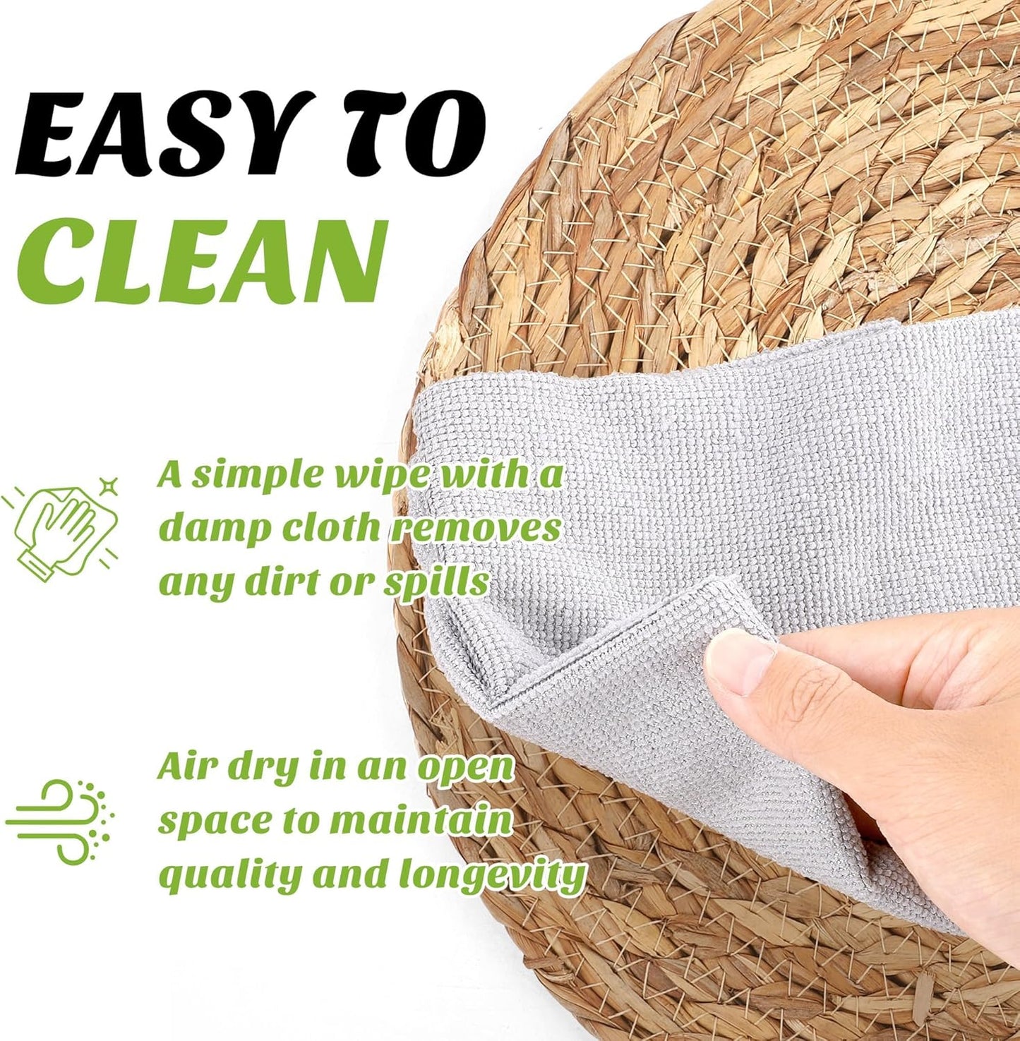 Set of 12 Round Woven Placemats 12 Inches Bulrush Placemats Natural Hand-Woven Boho Rattan Placemats Wicker Table Mats Farmhouse Weave Place Mats for Home Dining Table