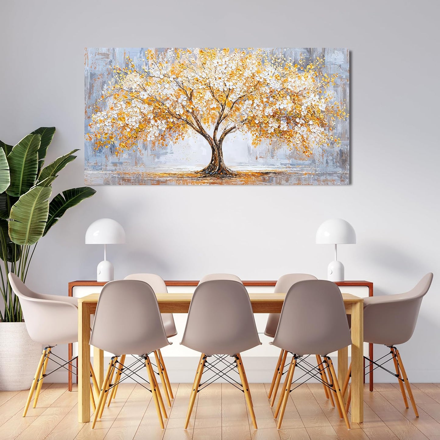 TAIJXAGSG Canvas Wall Art Decor Modern Botanical Wall Art Prints Art Work For Wall Decor Golden Tree of Life Wall Art Decorations Tree Wall Art Pictures For Living Room 20"X 40"Bedroom Office Decor