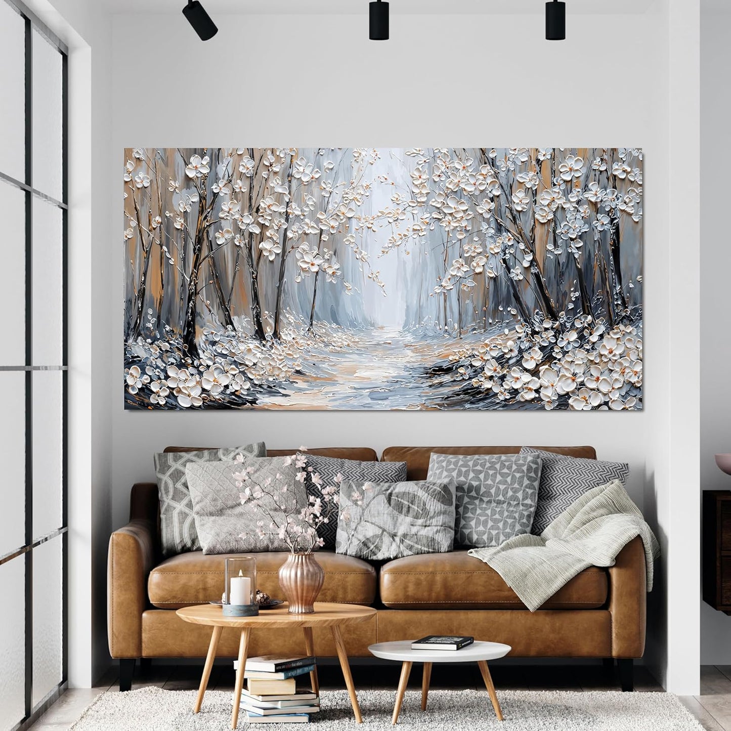 Canvas Wall Art Decor Wall Art Pictures for Living Room Art Work for Wall Decor Landscape Forest Wall Art Prints Modern Flowers Wall Art Decorations Artwork for Walls Bedroom Office Decor 20" X 40"