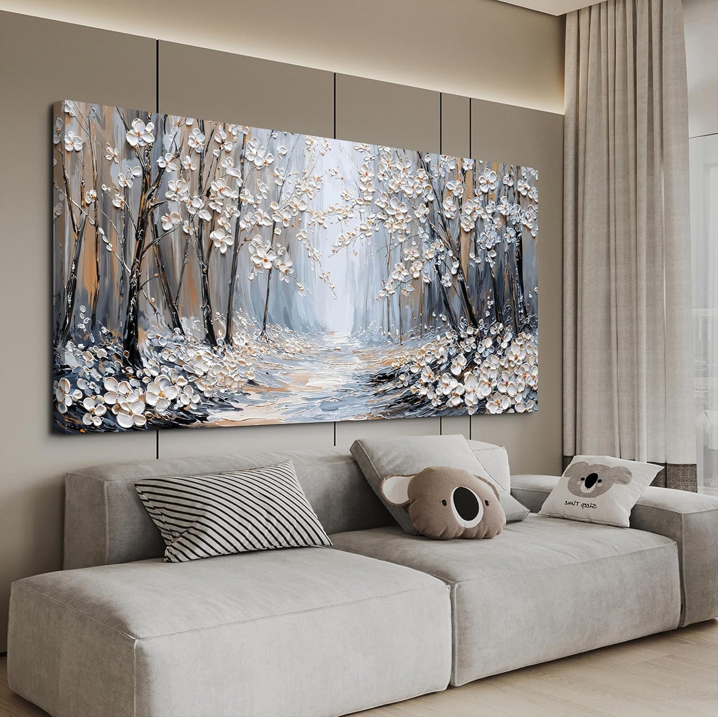 Large Canvas Wall Art Decor Wall Art Pictures for Living Room Art Work for Wall Decor Artwork for Walls Landscape Forest Wall Art Prints Modern Flowers Wall Art Decorations Home Office Decor 24"X48"