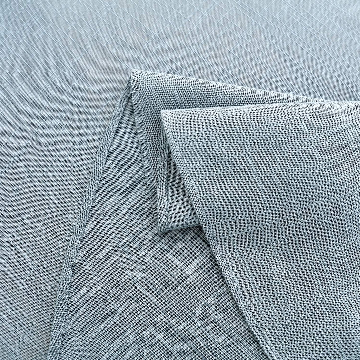 maxmill Lux Faux Linen Tablecloth with Slubby Yarn Textured Weaves Wrinkle Resistant Anti-Shrink Soft Table Cloth for Kitchen Dining Restaurant Tabletop for Event Dinner Round 70 Inch Slate Blue