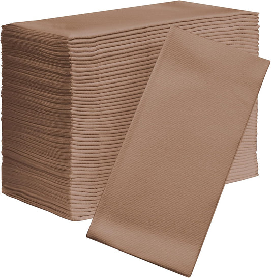 AMERICAN HOMESTEAD Paper Napkins - Light Brown Disposable Linen-Like Dinner Napkins - Restaurant-Quality Table Serviettes for Weddings, Parties, and Events - 15.75" x 15.75" - 50 Count