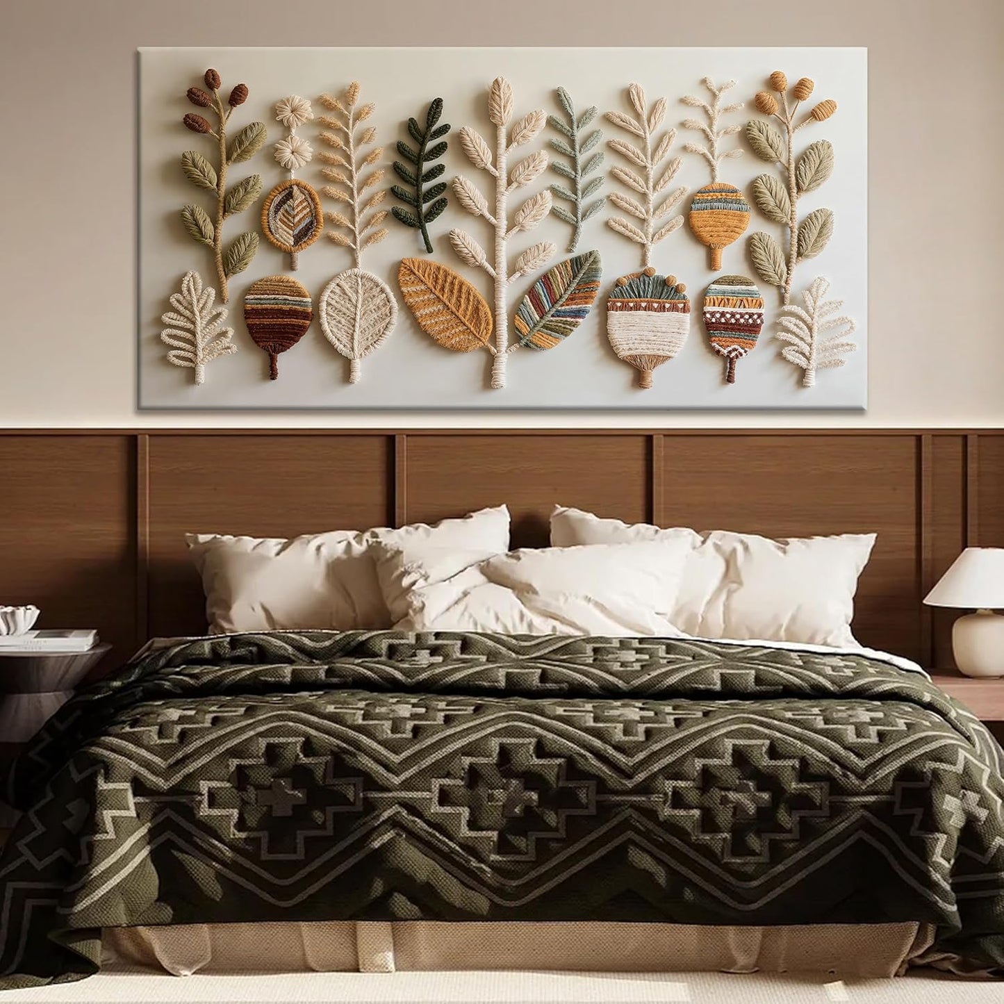 Tsomzxng Large Boho Wall Art For Living Room Abstract Wall Artwork Modern Canvas Art Wall Decor 29" X 58" Painting White Wall Art For Bedroom Hotel Office Apartment Home Decoration