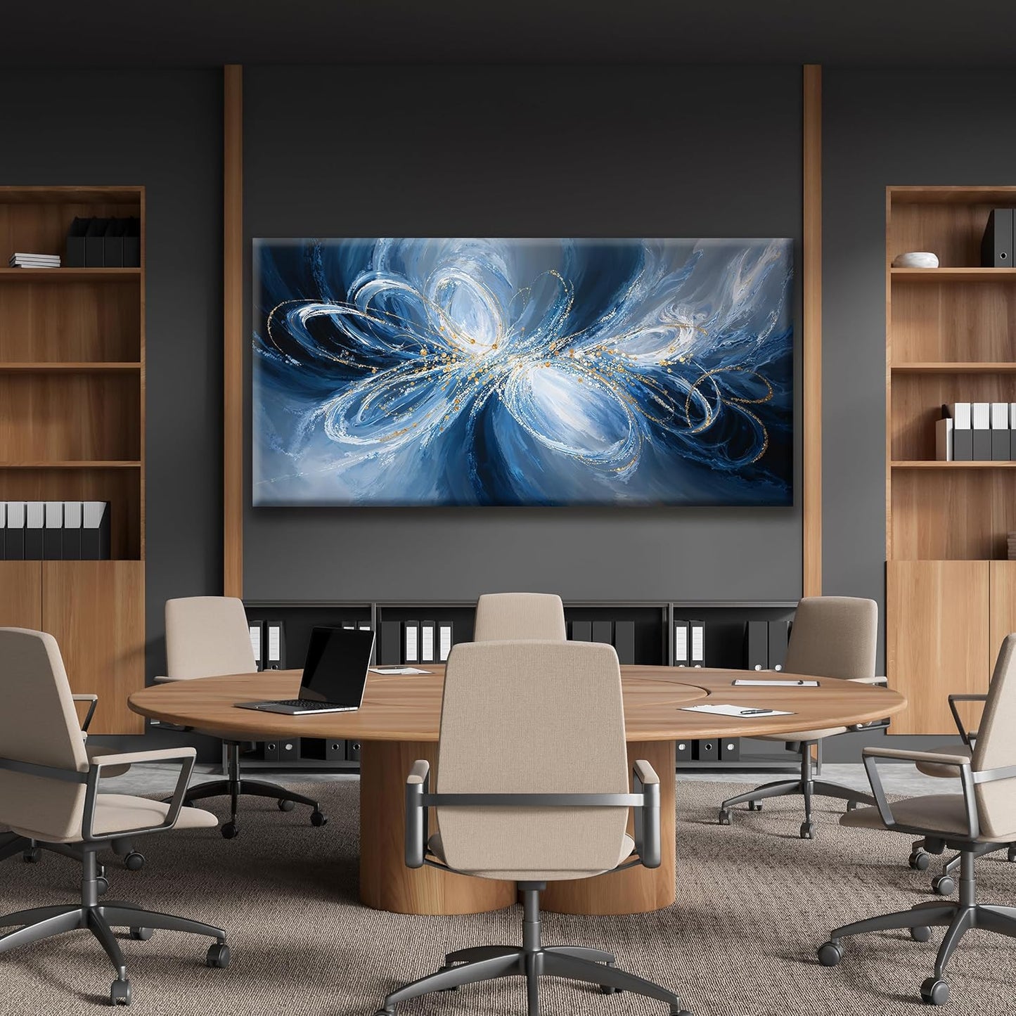 Large Wall Art For Living Room Decor Abstract White Blue Wall Art Prints Ready To Hang Room Wall Decor For Bedroom Canvas Prints Kitchen Office 29x58 Inch