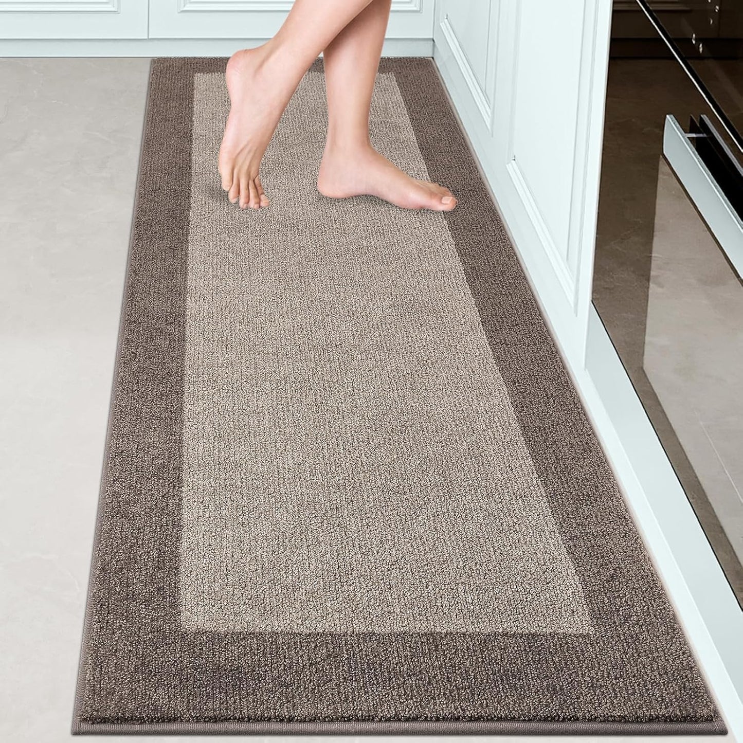 Machine Washable Kitchen Rug 24" x 67", Non Slip Kitchen Mat for Floor, Absorbent Entrance Runner Rug for Bedroom, Hallway, Bathroom, Door (Roll Packing)