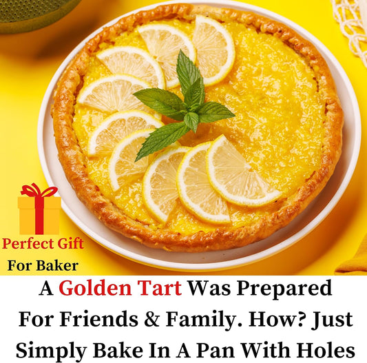 Why Holes: For The Crispiest Crusts. King Crispy's Tart & Quiche Pan. A Non-Stick, Removable Bottom, Dishwasher Safe, Perforated Fruit Tart Baking Tin (9 Inch X 1.25 Inch Shallow)