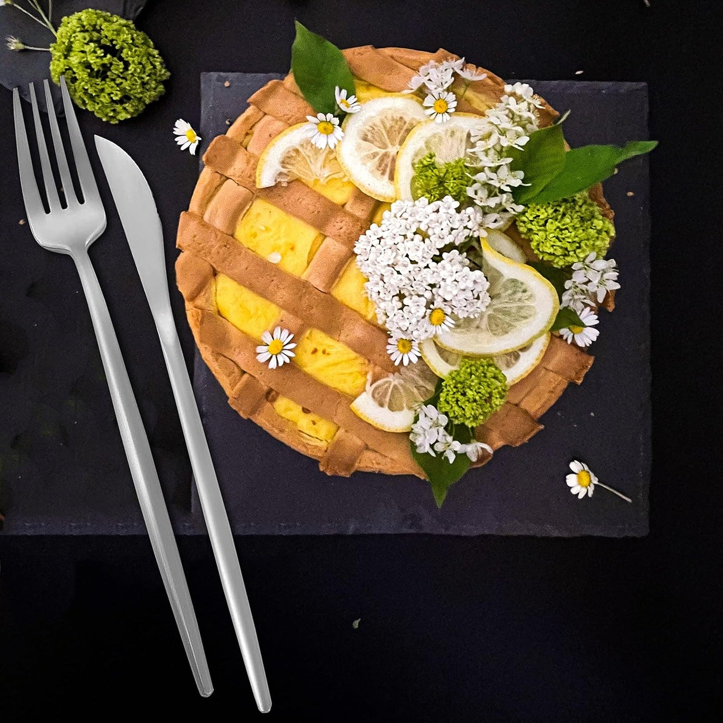 Matte Silver Silverware Set, Stainless Steel Satin Finish, Flatware Cutlery Set for 4, 20-Piece Spoons and Forks Kitchen Utensil Set, Dishwasher Safe (Matte Silver, 20 P)