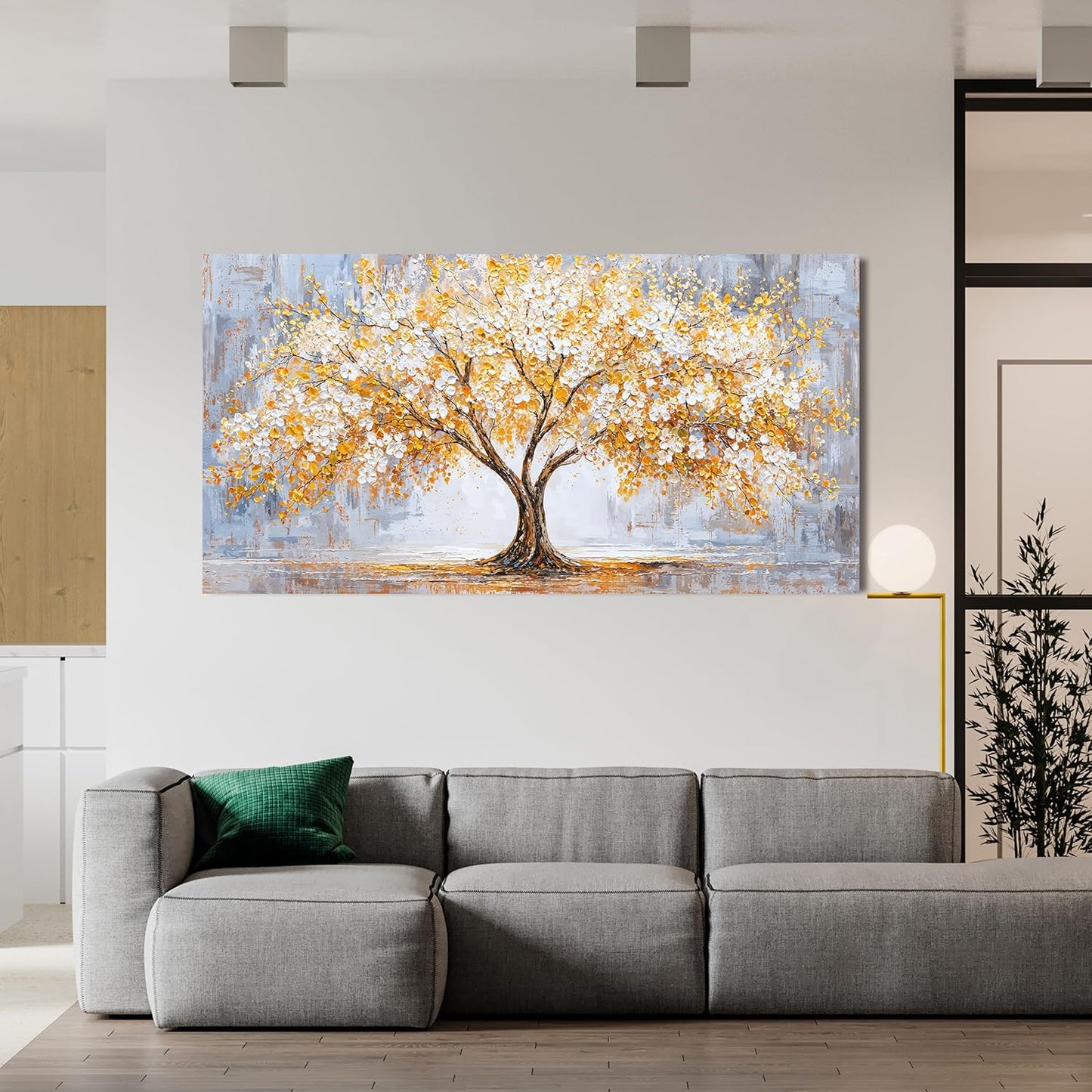 TAIJXAGSG Canvas Wall Art Decor Modern Botanical Wall Art Prints Art Work For Wall Decor Golden Tree of Life Wall Art Decorations Tree Wall Art Pictures For Living Room 20"X 40"Bedroom Office Decor
