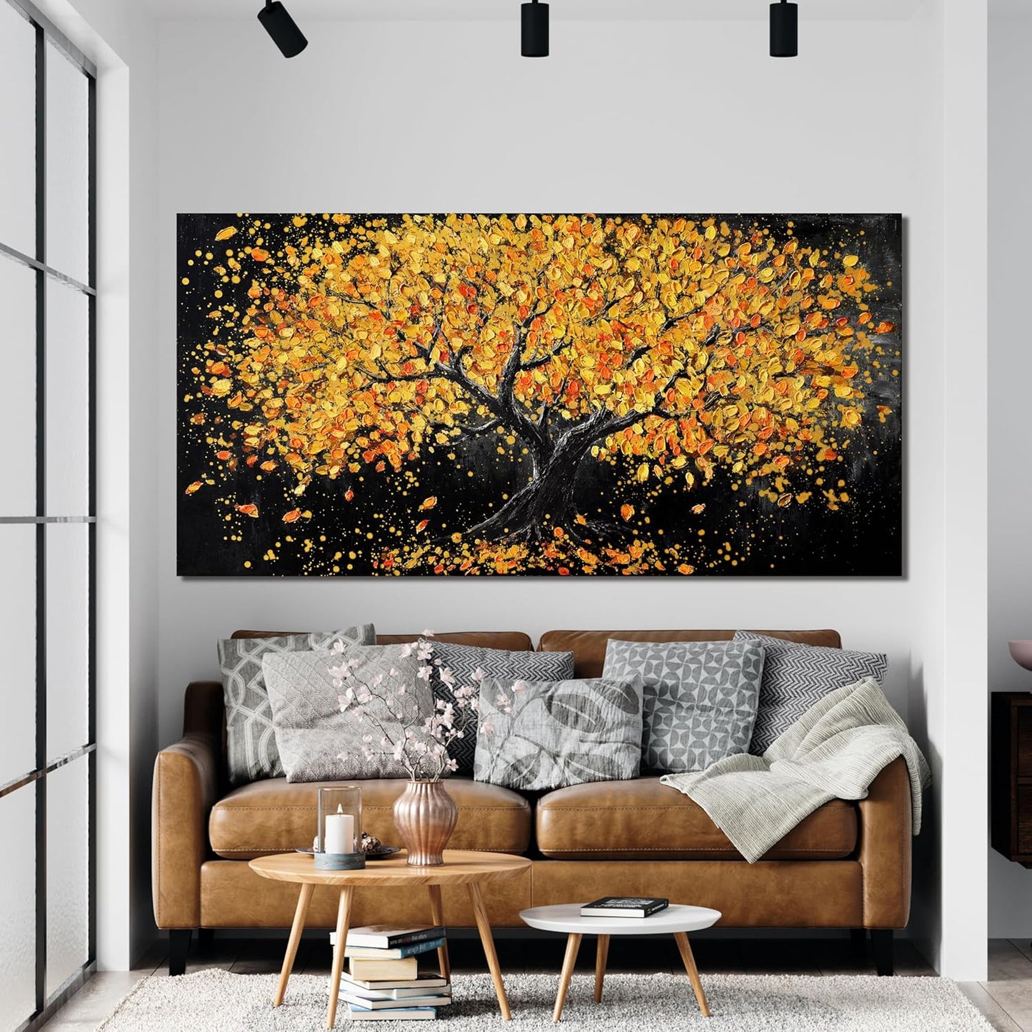 Dimpaga Canvas Wall Art Decor Artwork for Walls Black and Gold Wall Art Decor Tree of Life Wall Art Pictures for Living Room Modern Tree Wall Art Prints Art Work for Home Office Wall Decor 20" X 40"