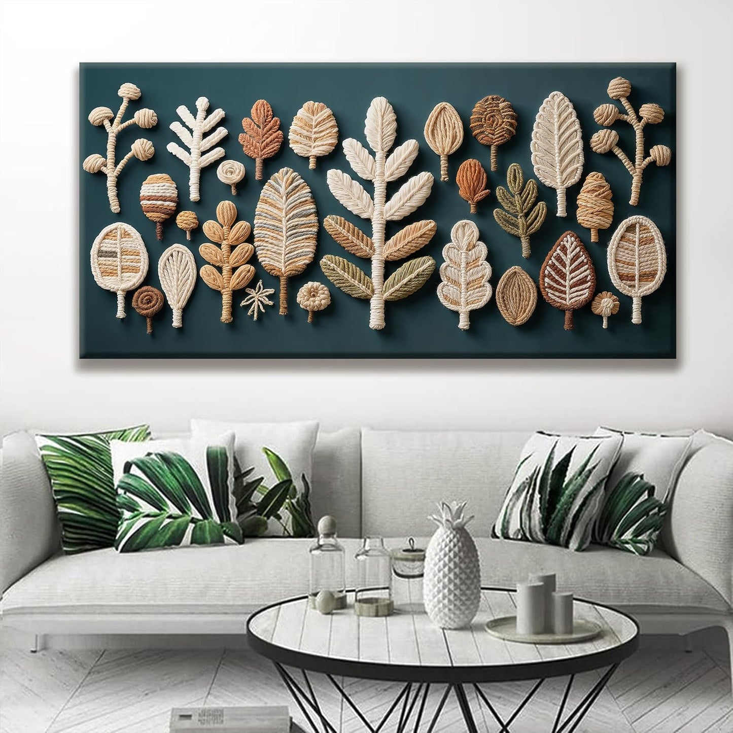 Tsomzxng Large Boho Wall Art For Living Room Century Modern Canvas Art Wall Decor Picture Painting Dark Green Wall Art Multicolor Painting Prints Bedroom Office Wall Hanging Decor 29 X 58 In