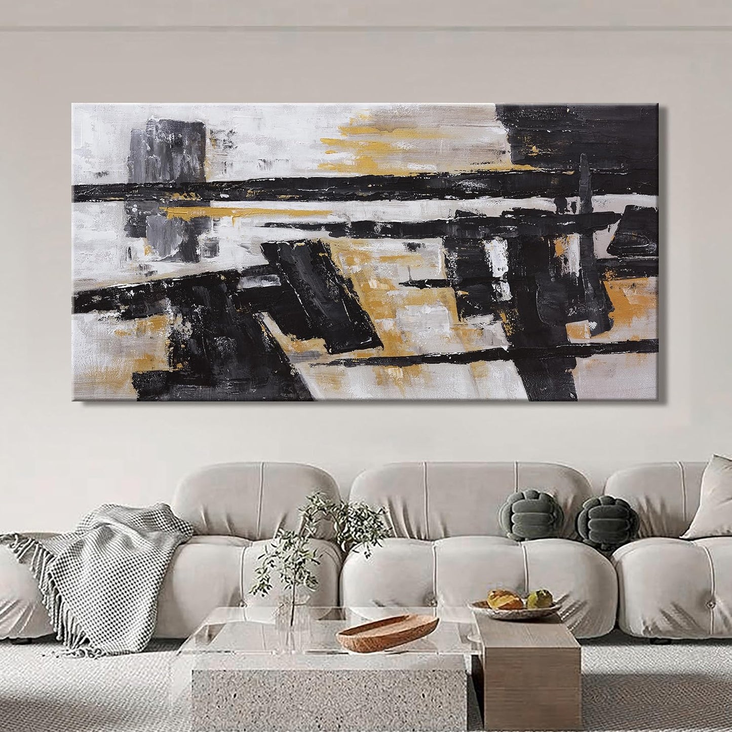 Abstract Wall Art Wall Decor Bedroom Pictures Artwork Canvas Wall Art Black And Gold Artwork Large Size Modern Painting Wall Decoration Pictures For Living Room Home Kitchen Office 30 x 60 Inch