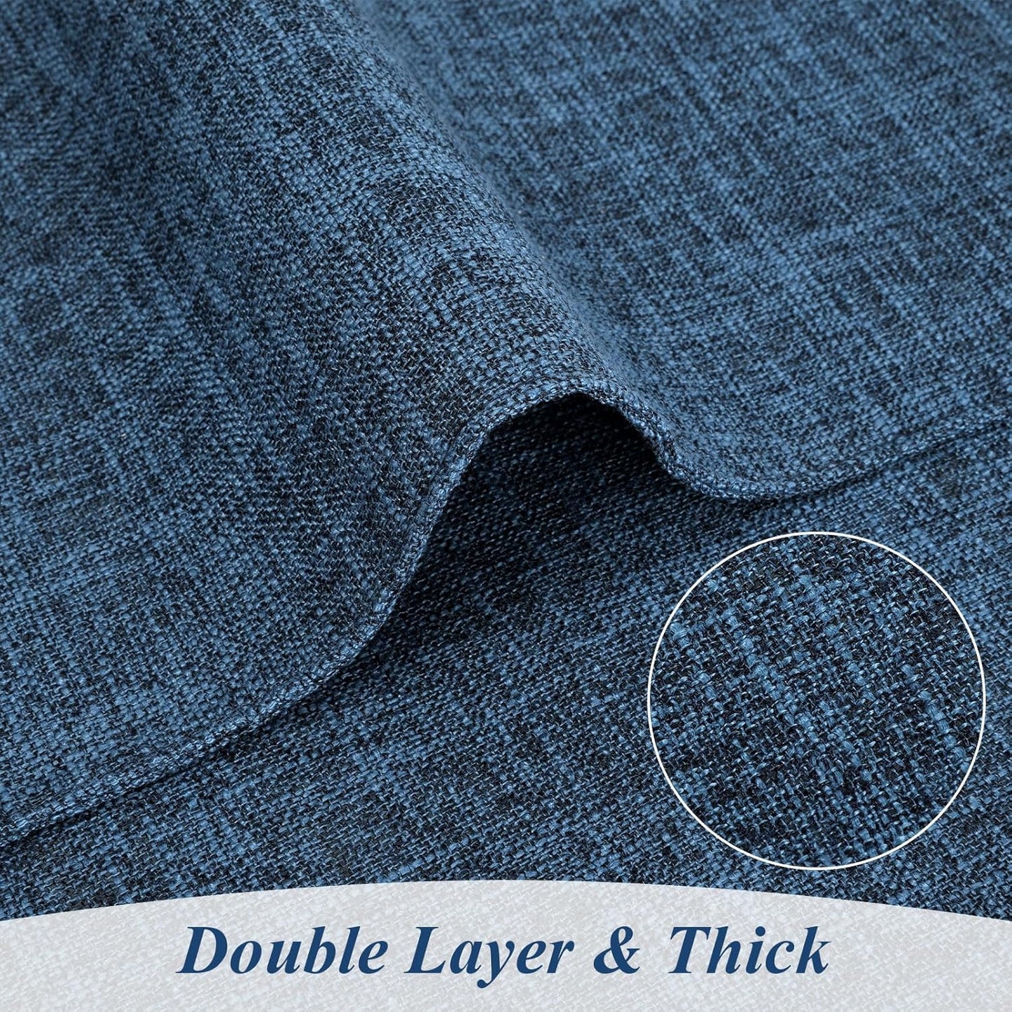 SHACOS Cloth Fabric Placemats Set of 4 Washable Non Slip Heat Resistant Table Mats Double Layer Reversible Place Mats Stain Resistant Indoor Outdoor, Dark Blue