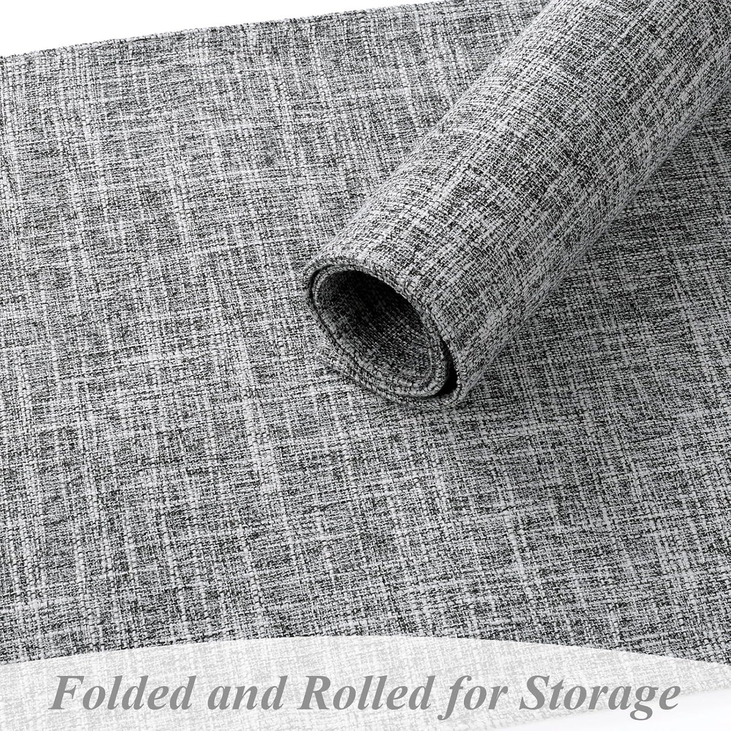 SHACOS Fabric Placemats Set of 6 Washable Heat Resistant Place Mats Non Slip Thick Cloth Placemats Reversible Table Mats Indoor Outdoor Home Wedding Table Decor, Light Grey White