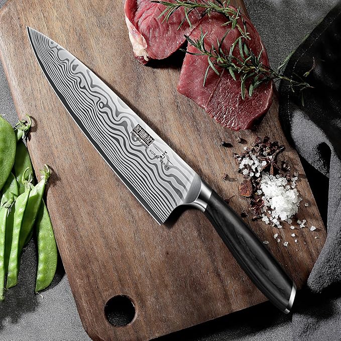 HOSHANHO 8 Inch Chef Knife, Ultra Sharp High Carbon Powder Steel Kitchen Knife, Professional Japanese Chef's Knife with Ergonomic Pakkawood Handle