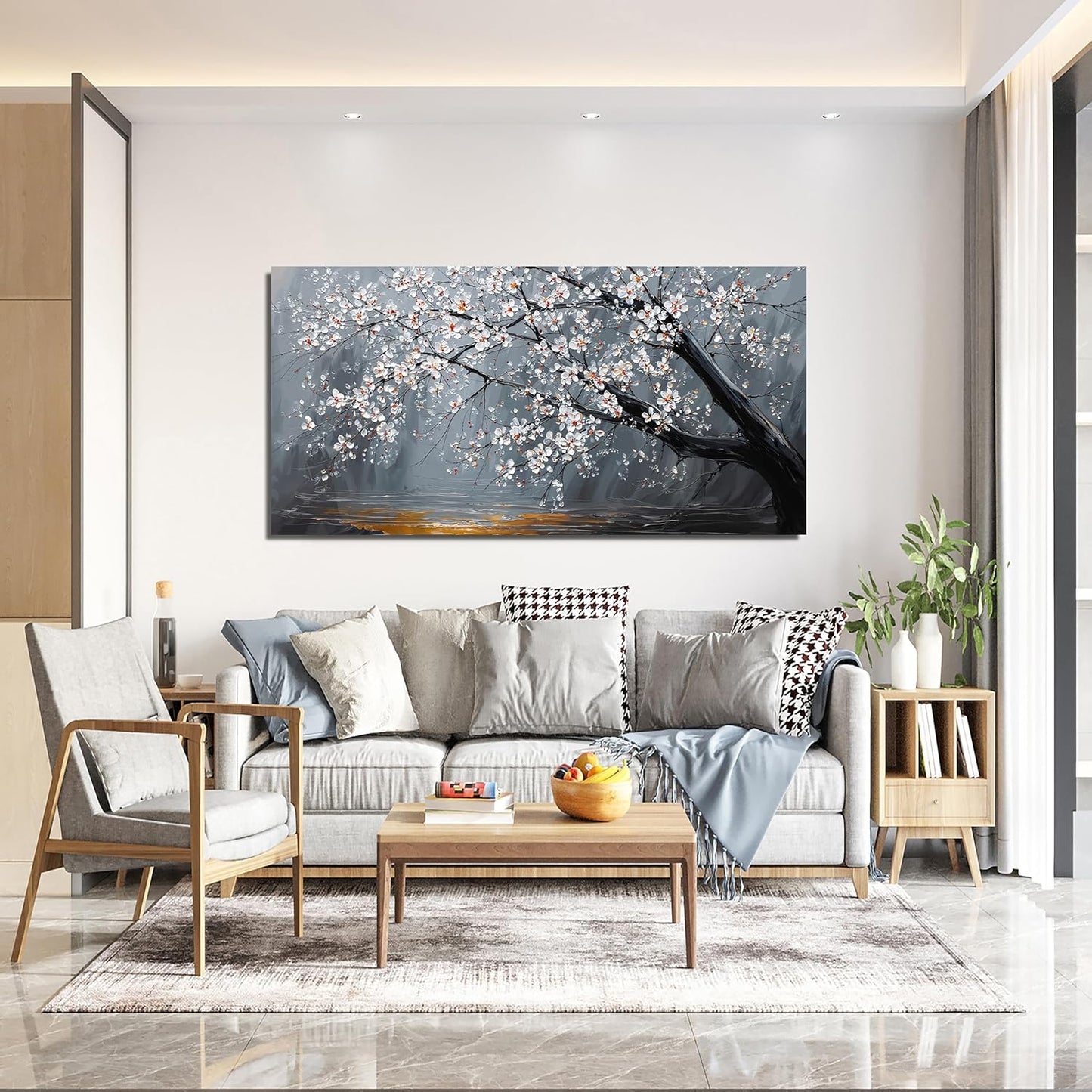 Canvas Wall Art Decor Modern Botanical Wall Art Prints Art Work For Flower Wall Decor Black And White Floral Wall Art Pictures For Living Room Bedroom Office Decor 20"X 40" Artwork For Walls