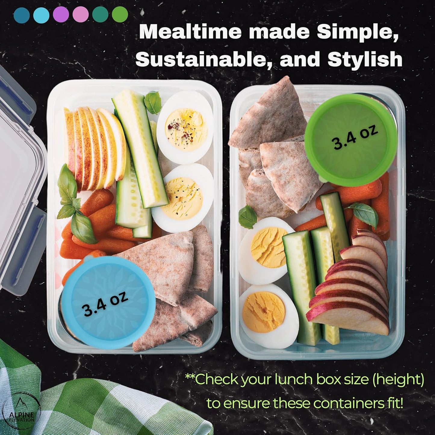 12-Piece Stainless Steel Snack Dip Condiment Containers Set | 3 x 7.4 oz and 3 x 3.4 oz with Silicone Lids | Reusable Leakproof Food Storage Containers for Lunch Meal Prep and Travel