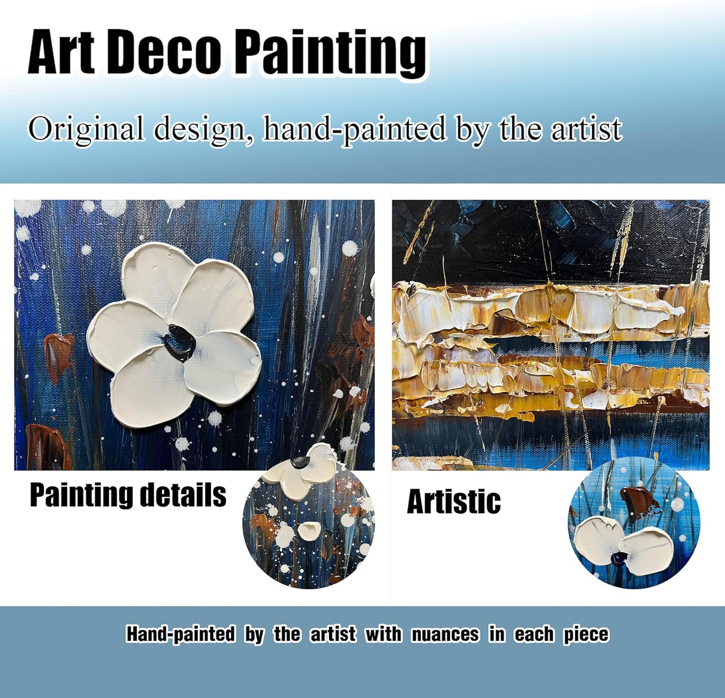 Nature Landscape Large Pictures for Living Room - Hand Painted Lake Wall Art for Office - Framed Wall Art for Bedroom Size 29" x 59"