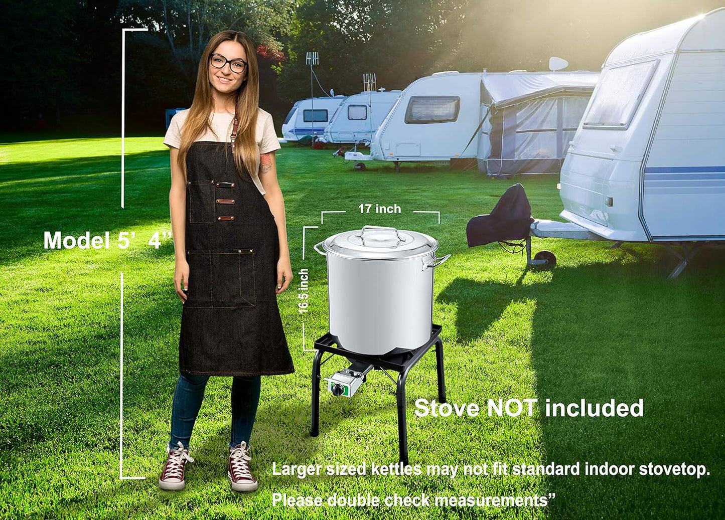 CONCORD Stainless Steel Stock Pot w/Steamer Basket. Cookware great for boiling and steaming (60 Quart)