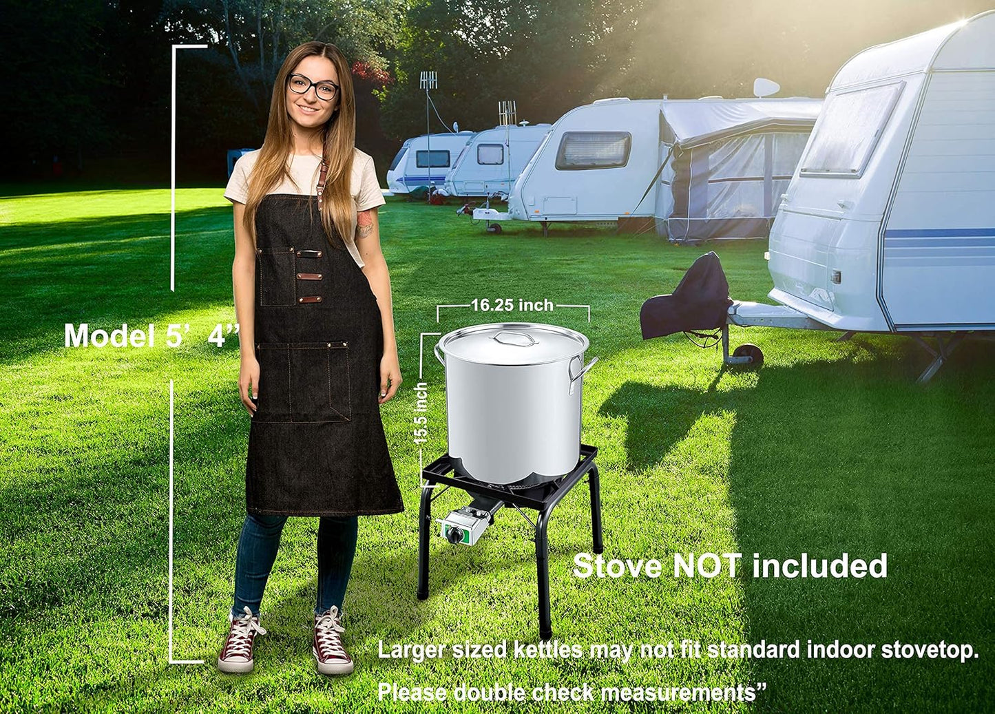 CONCORD 53 QT Stainless Steel Stock Pot w/Basket. Heavy Kettle. Cookware for Boiling