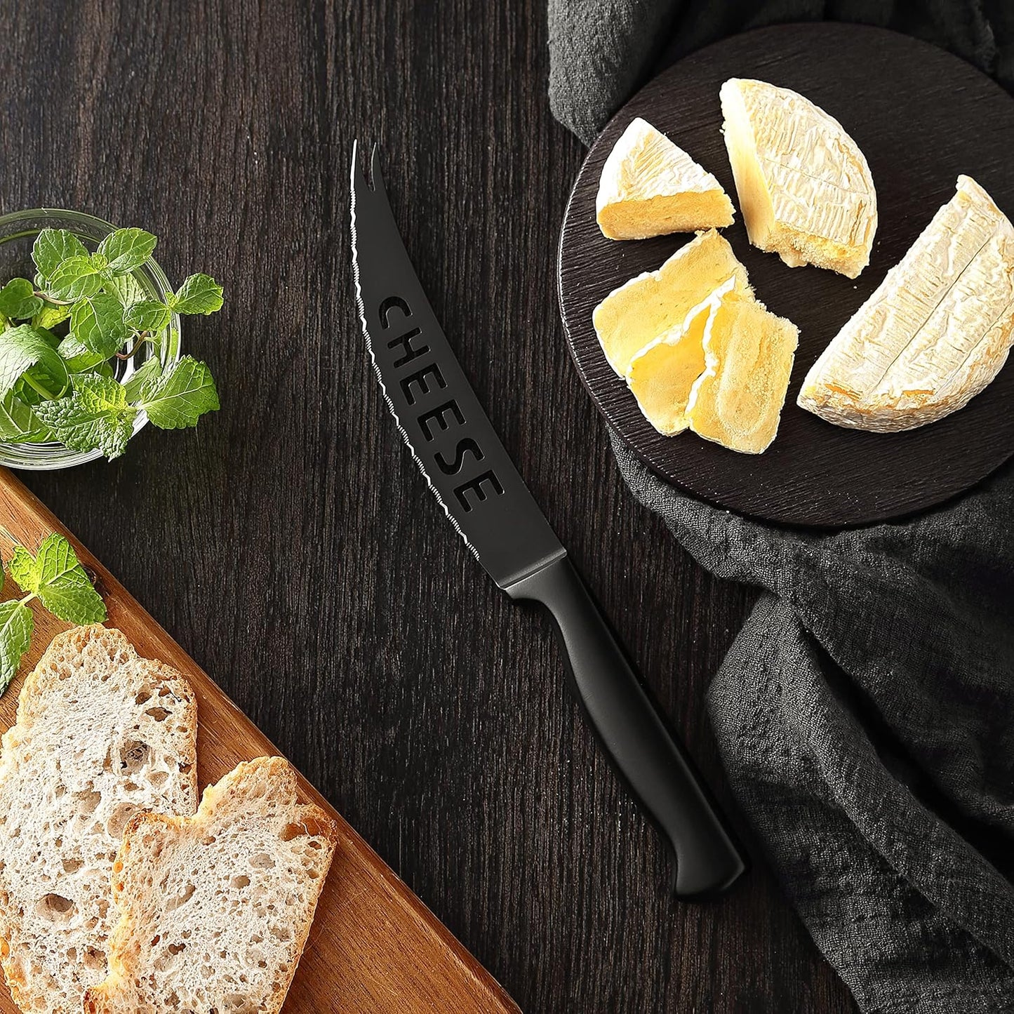 McCook® Premium Black Knife Sets,German Stainless Steel Kitchen Knives Block Set with Built-in Sharpener