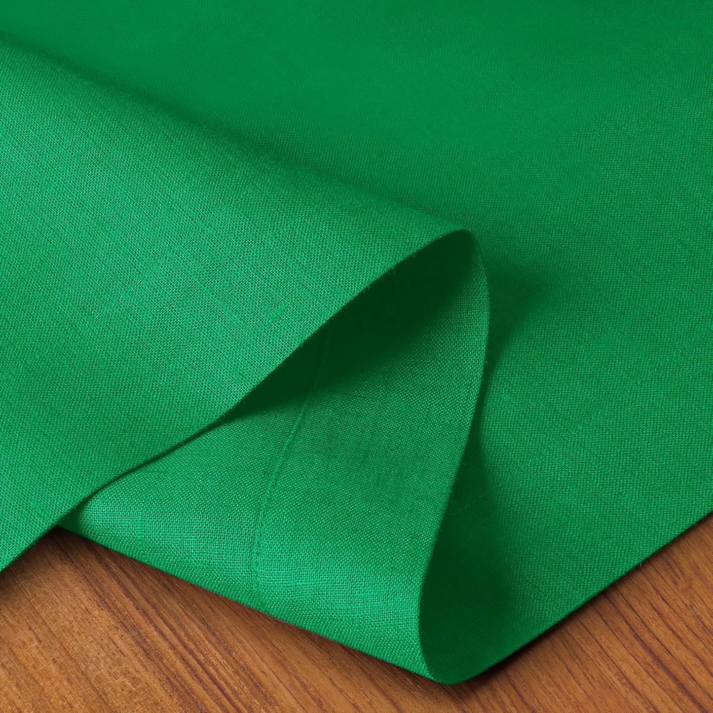 D'Moksha Homes Linen Kelly Green Table Runner 90 Inches Long - 100% Pure Linen 14 x 90 Inch Table Runner for Dining, Fall, Autumn and Halloween - Machine Washable