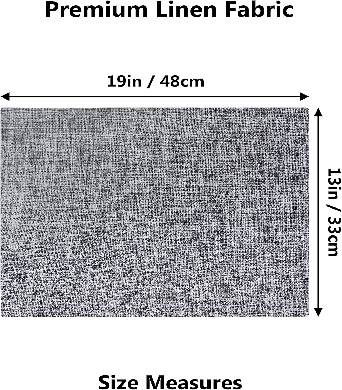 Demetex Cloth Placemats Set of 6 Table Mats Gray Linen Place Mats for Buffet Kitchen and Dining Room, Ash Grey
