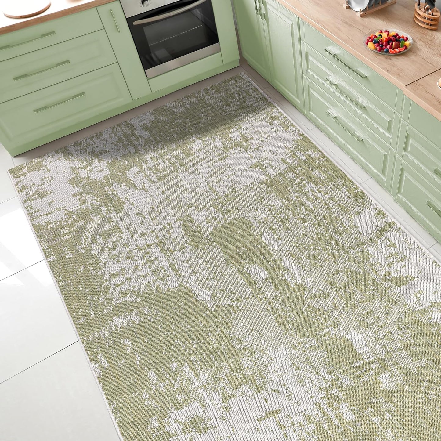 Keen Home Design Terrace Outdoor Area Rug - 5x8 Washable Indoor/Outdoor Rug for Patio, Kitchen, Balcony, Beach, Garden, Deck and Porch, Size: 5'3"x7'7"